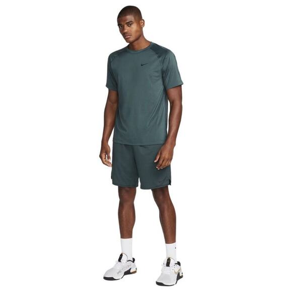 Nike Ready Dri-FIT Short-Sleeve Fitness Top Colour: Deep Jungle/Black Size L - Picture 3 of 14
